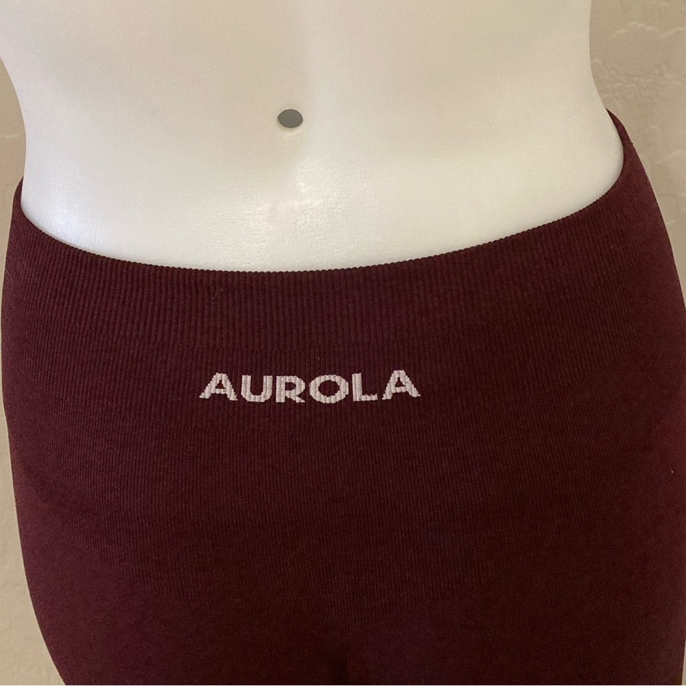 AUROLA Maroon Amplify High Waiated Leggings - Picture 9 of 13